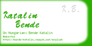 katalin bende business card